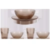 The new grand glass cup, bowl and plate set from Bailuo, household tableware, glass event gift and color box set Item Picture